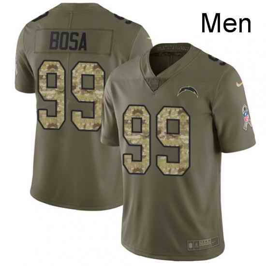 Men Nike Los Angeles Chargers 99 Joey Bosa Limited OliveCamo 2017 Salute to Service NFL Jersey